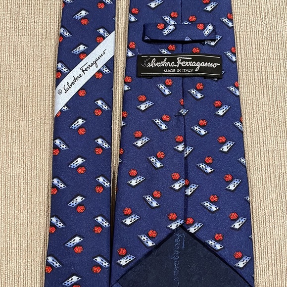 Dice and Dominoes Ferragamo Silk Tie - Picture 2 of 3